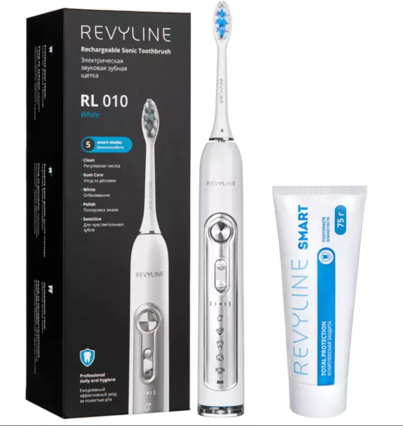 Набор зубная щетка Revyline RL010 White и зубная паста Смарт